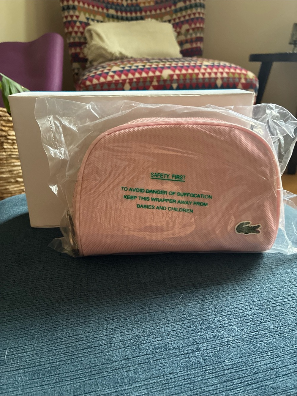 Lacoste vintage cosmetic pouch candy floss pink BNIB